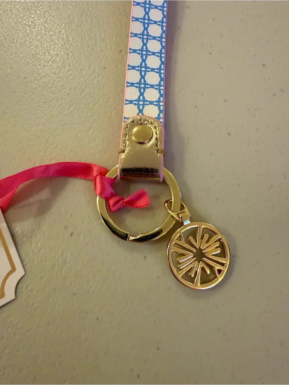 Lilly Pulitzer Strap Keychain in ‘Frenchie Blue Caning’ - *NWT*